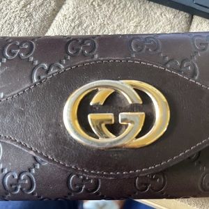 Guccissa Interlocking G Continental Wallet Brown
